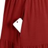 Women's Maternity Nursing Dress Ruffle Cap Sleeve Breastfeeding with Pockets-5