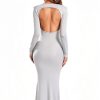 Maternity Dress Black Long Sleeve Bodycon Photo Gown-2