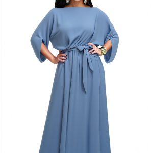 KOH KOH Women's 2025 Flowy Batwing Sleeve Formal Gown-0