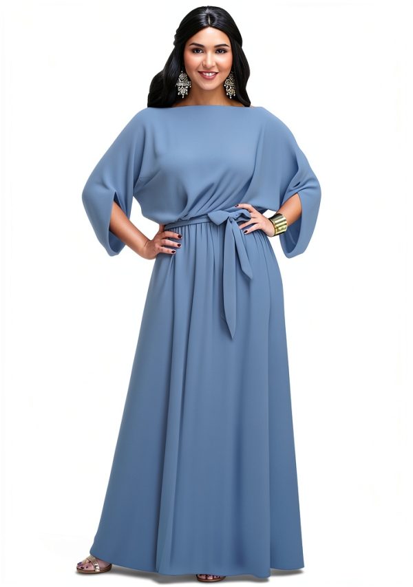 KOH KOH Women's 2025 Flowy Batwing Sleeve Formal Gown-0
